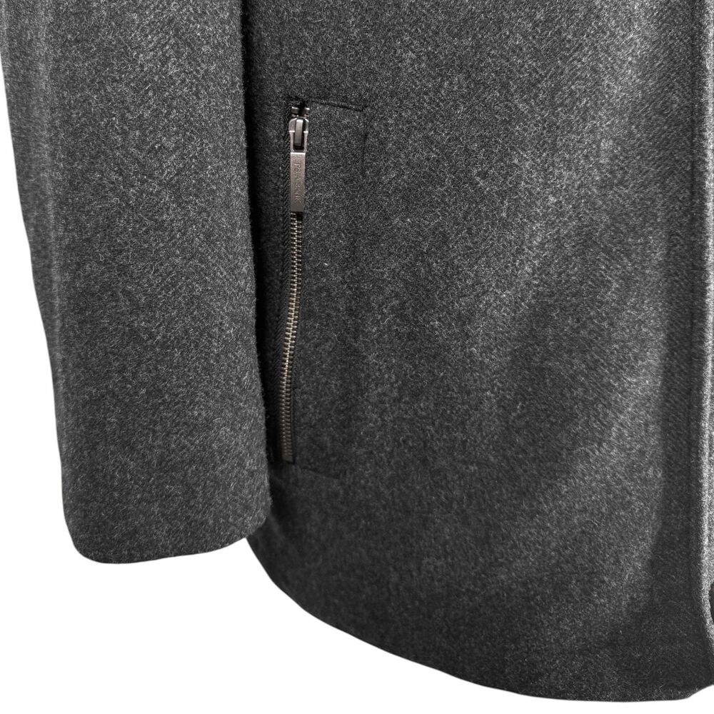 Jos. A. Bank Jacket Mens Large Gray Wool Blend Insulated Full Zip Overcoat - Picture 10 of 11